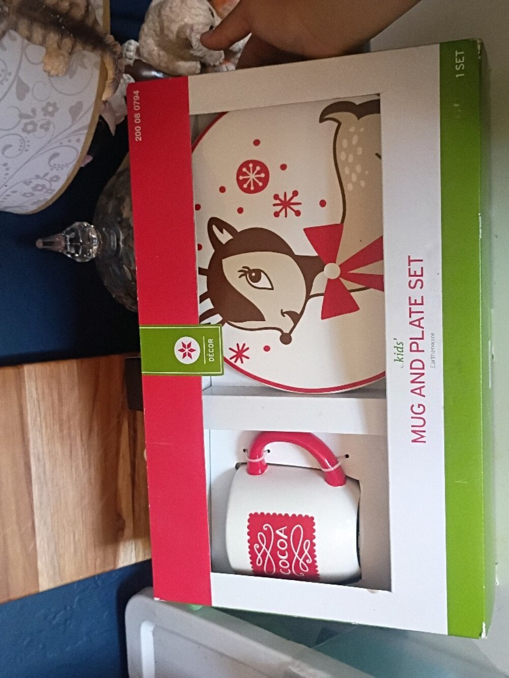 Kids Red Reindeer Mug and Plate Set